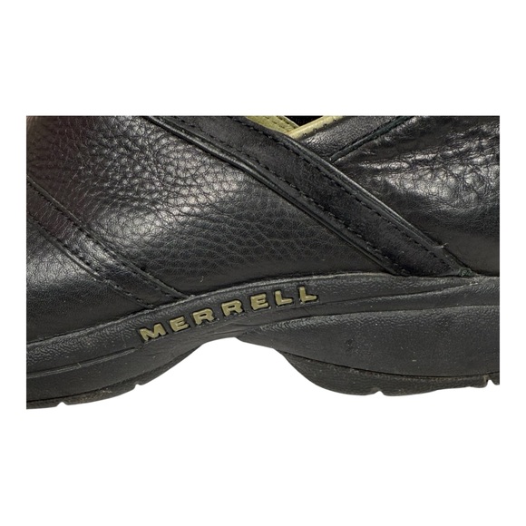 Merrell Primo Patch Black Leather Slip-On Comfort Clog Shoes Size 11 - Picture 2 of 11